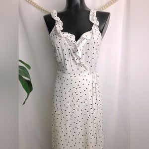 H&M | B & W Polka Dot Wrap Maxi Dress
